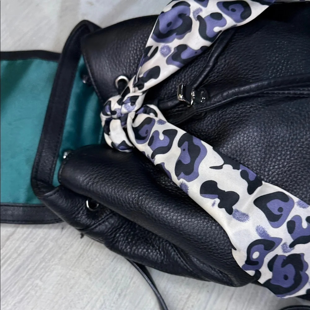 Vintage Coach Black Leather Daypack- EUC